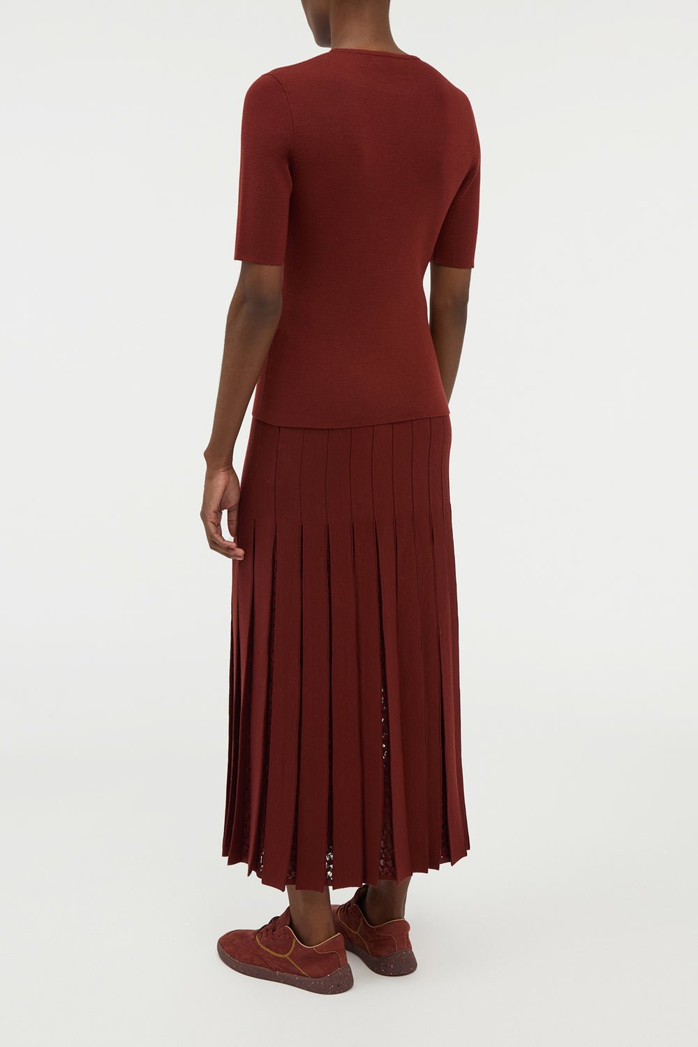 Andrius Knit Top in Burnt Sienna Merino Wool