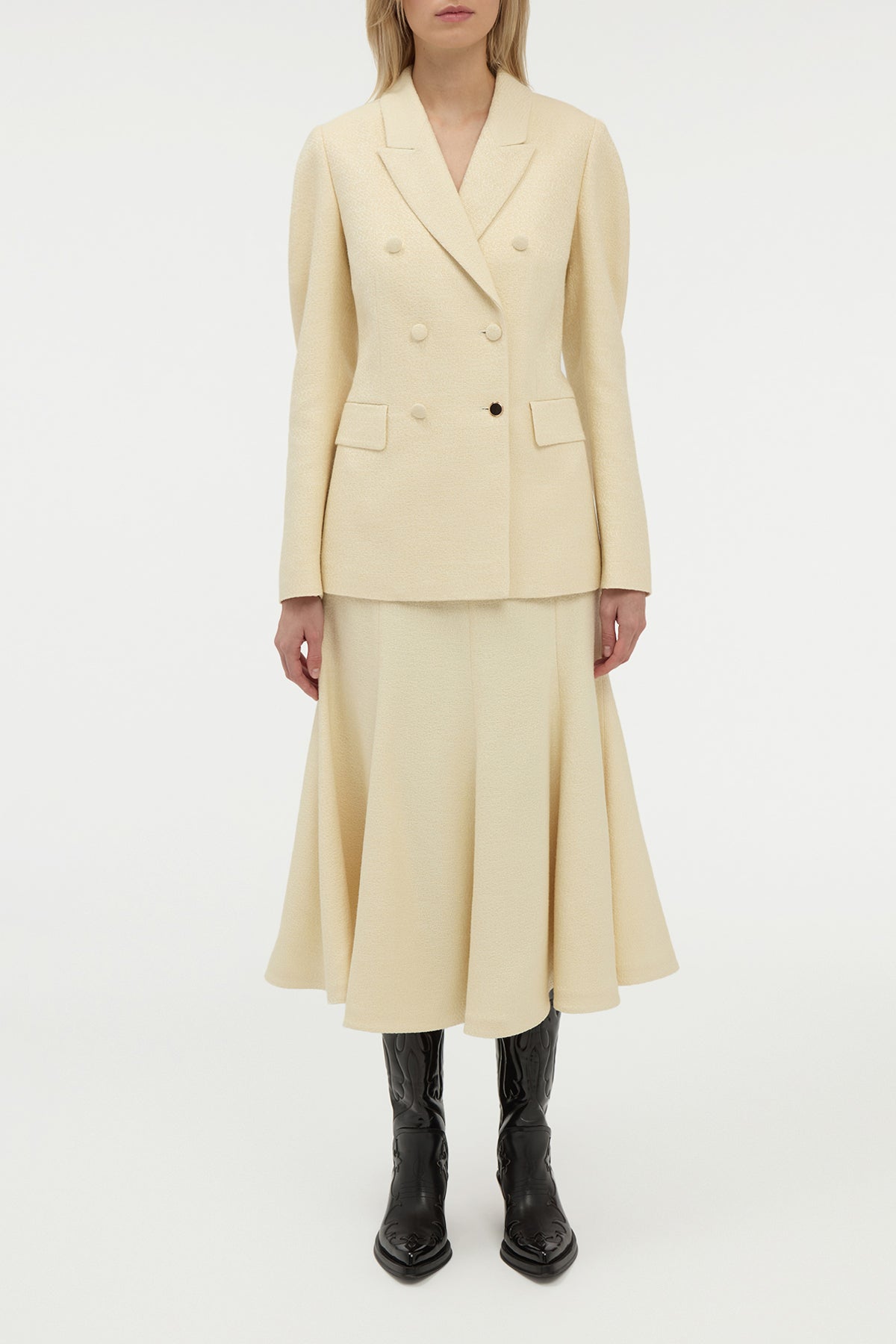 Sedna Blazer in Ivory Silk Tweed