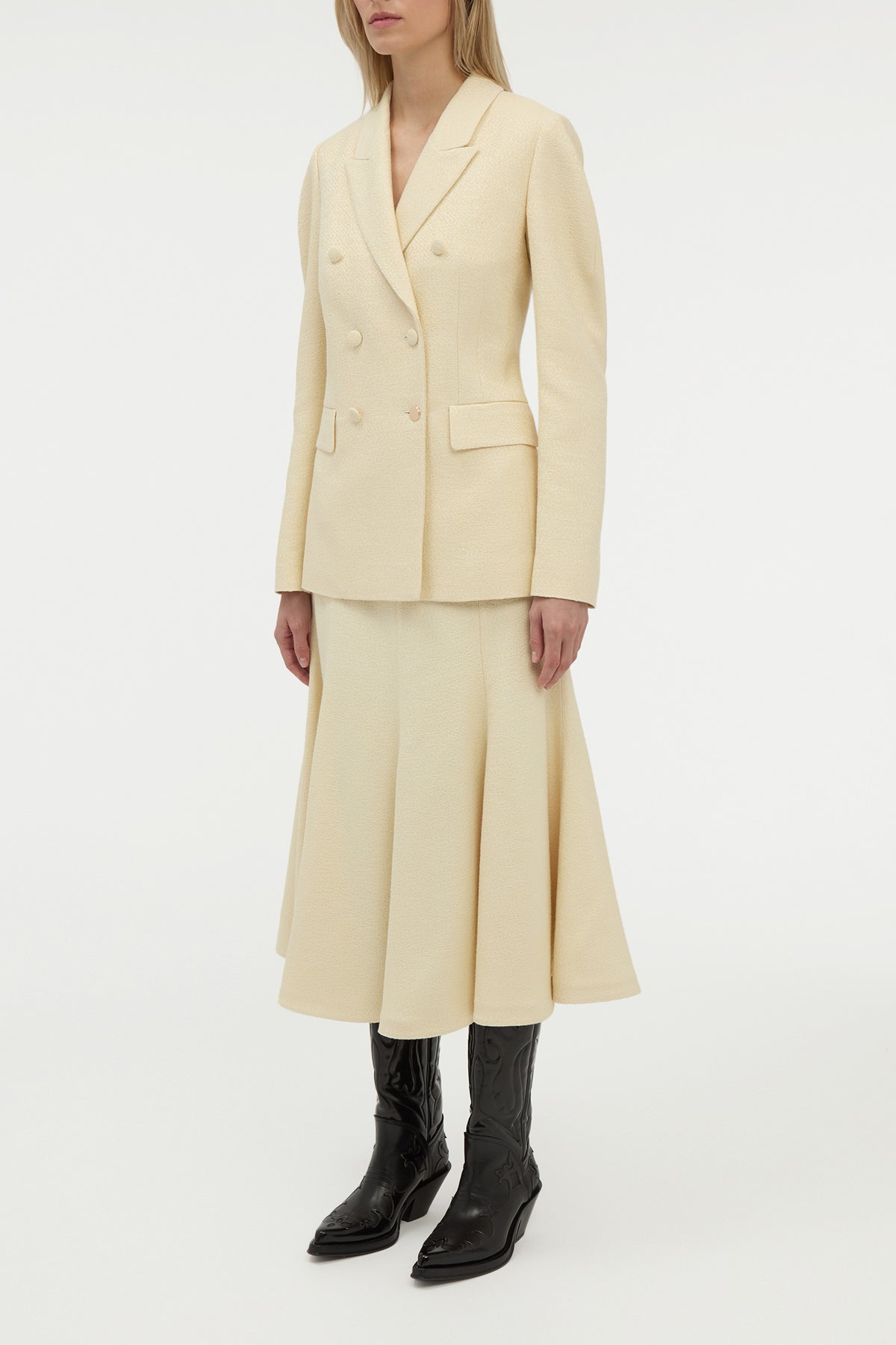 Sedna Blazer in Ivory Silk Tweed