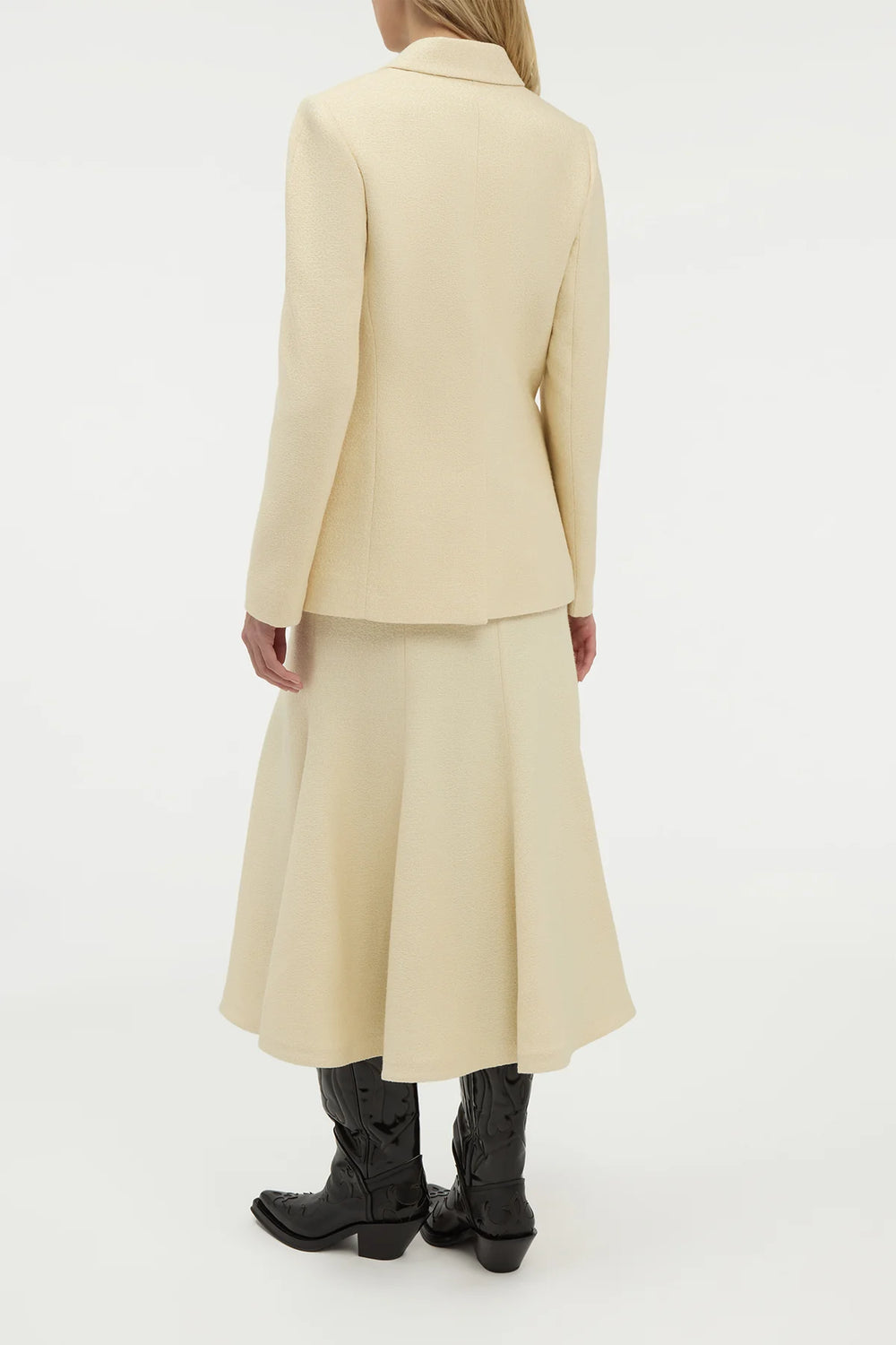 Selma Maxi Skirt in Ivory Silk Tweed