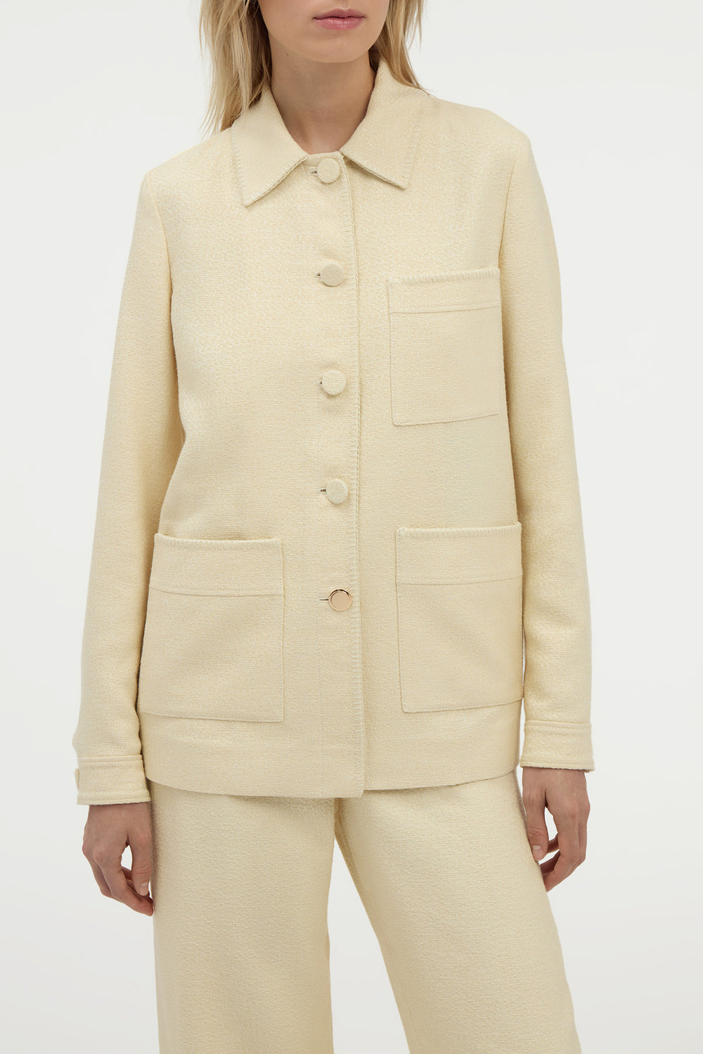 Ulu Chore Jacket in Ivory Silk Tweed