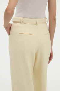 Norman Wide-leg Pant in Ivory Silk Tweed