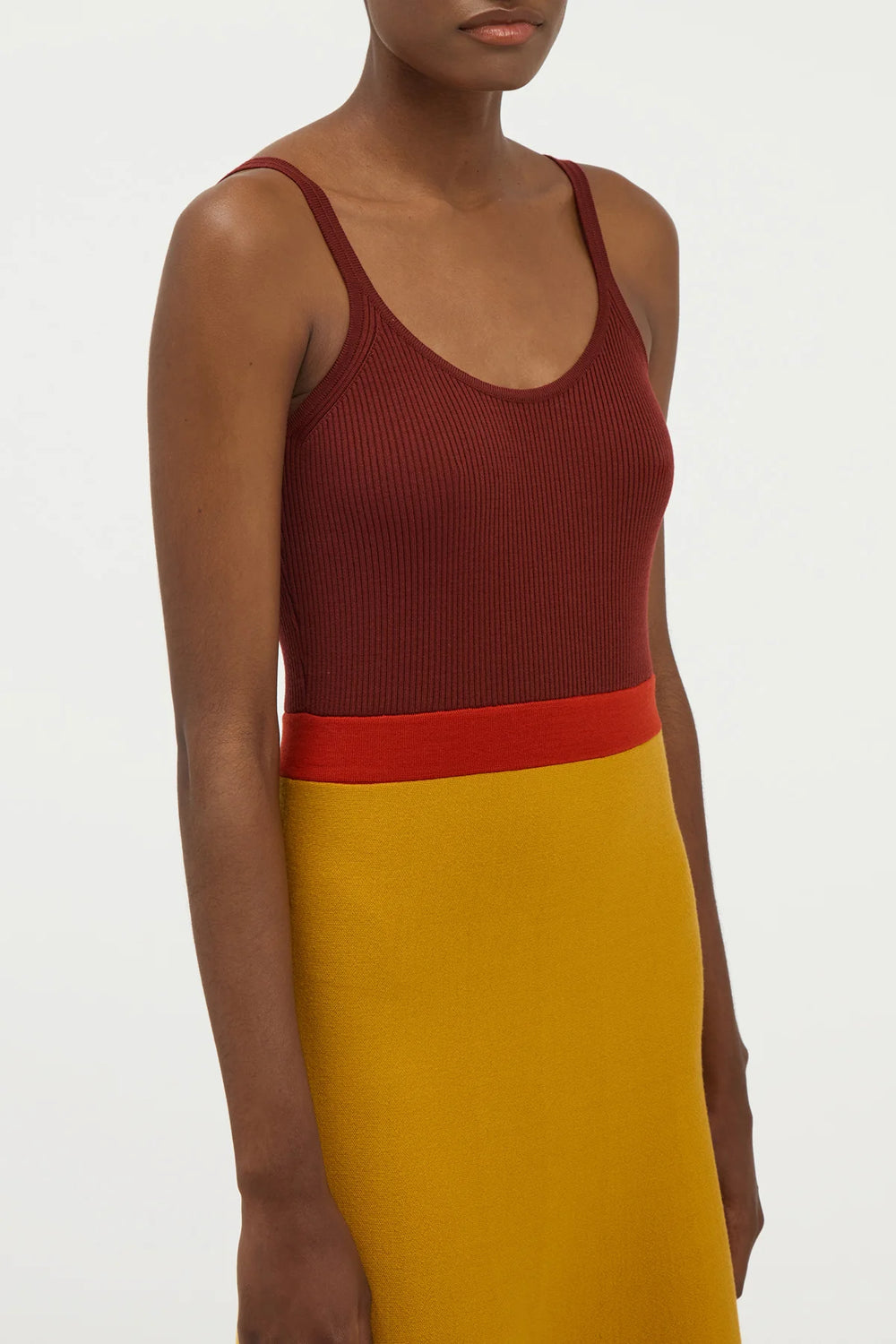 Flaminius Knit Midi Dress in Golden Birch Merino Wool