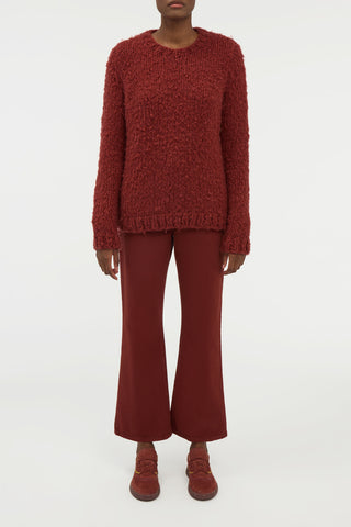 Burnt Sienna Cashmere Lawrence Knit Sweater - On Model Front | Gabriela Hearst