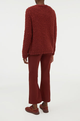 Burnt Sienna Cashmere Lawrence Knit Sweater - On Model Back View | Gabriela Hearst