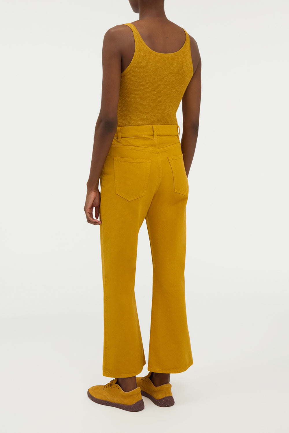 Cinxia Knit Tank Top in Golden Birch Cashmere Silk with Hemp