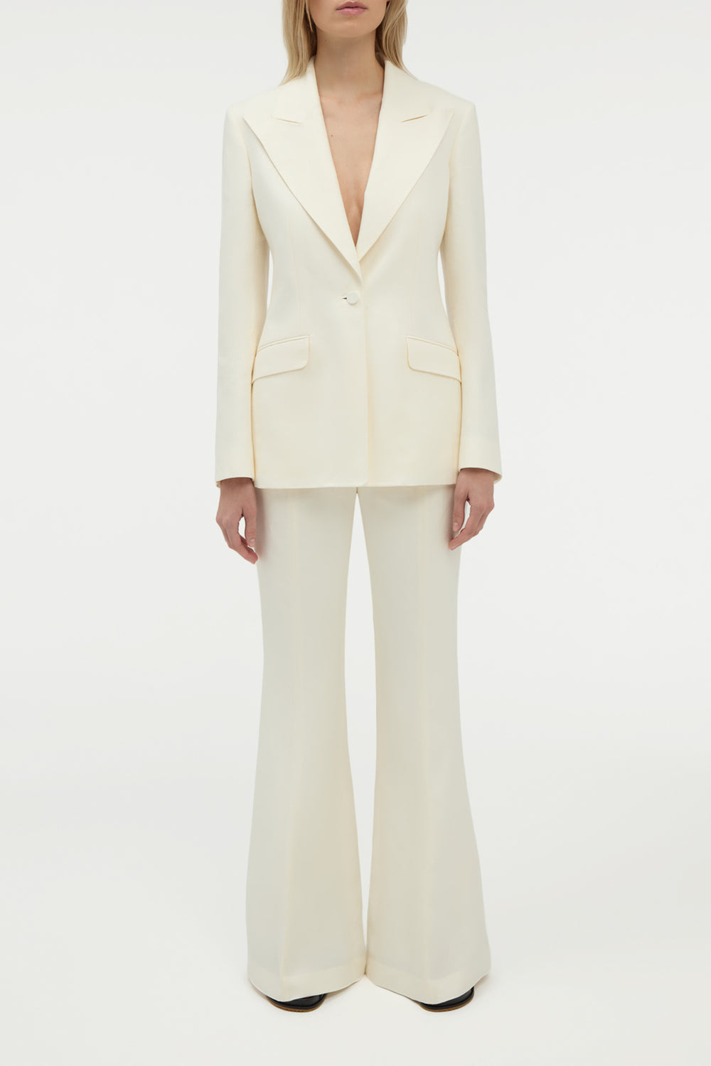 Leiva Blazer in Ivory Linen Twill