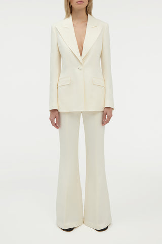 Rhein Flare Pant in Ivory Linen Twill