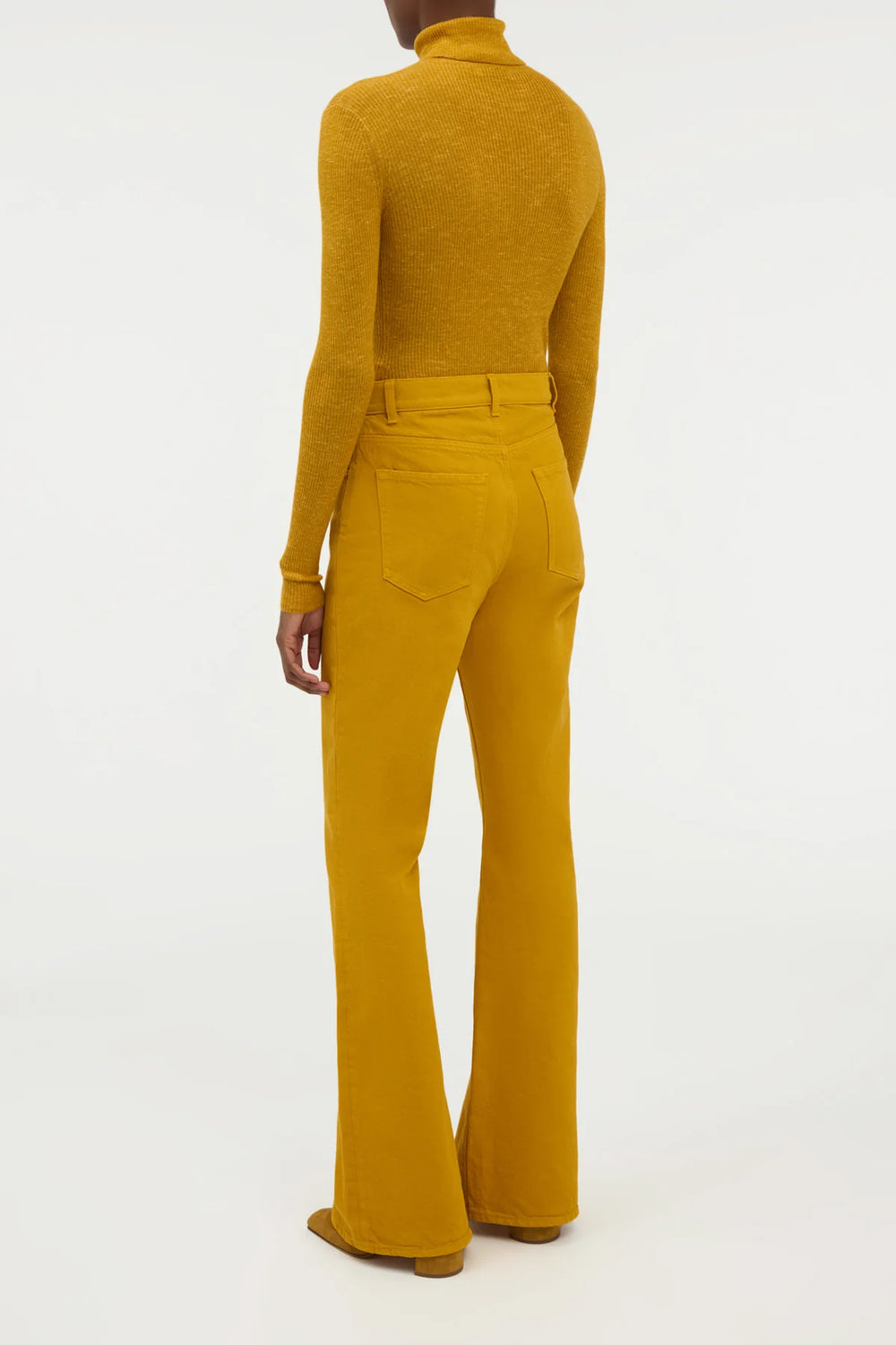 Aldona Knit Turtleneck in Golden Birch Cashmere Silk with Hemp