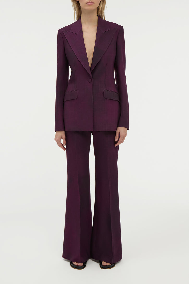 Leiva Blazer in Bordeaux Virgin Wool