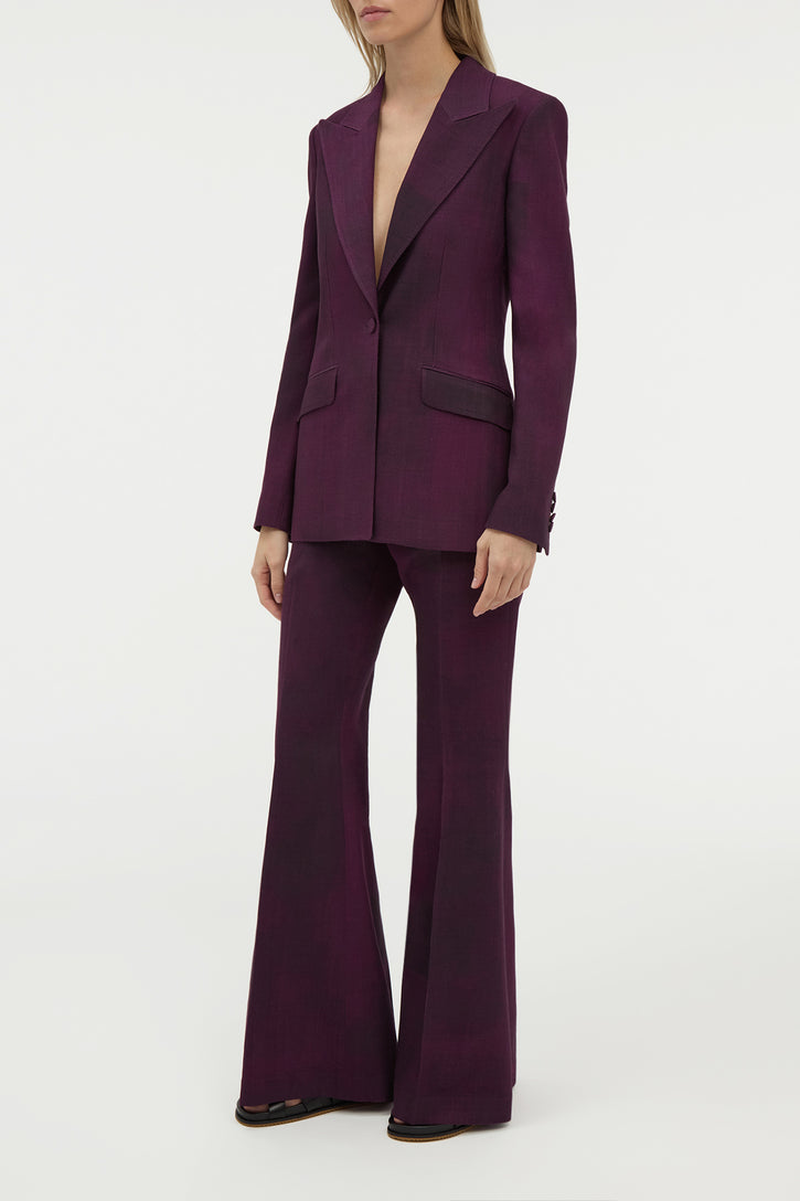 Leiva Blazer in Bordeaux Virgin Wool