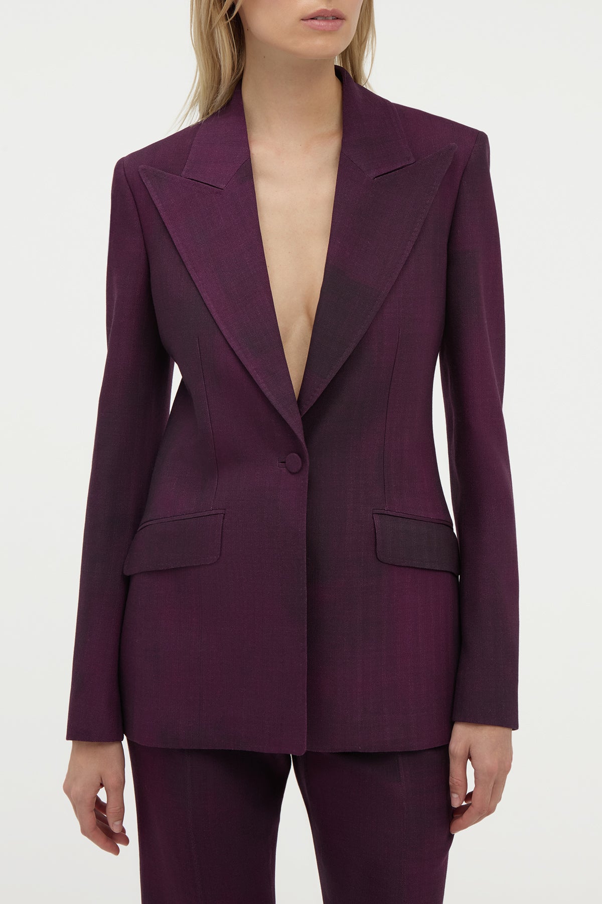 Leiva Blazer in Bordeaux Virgin Wool