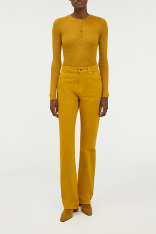 Golden Birch Cashmere Henley - Full Body Styled Look | Gabriela Hearst