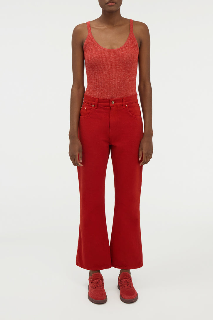 Cinxia Knit Tank Top in Antelope Orange Cashmere Silk with Hemp