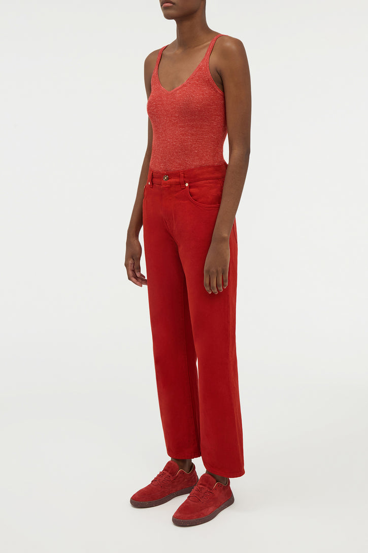 Cinxia Knit Tank Top in Antelope Orange Cashmere Silk with Hemp