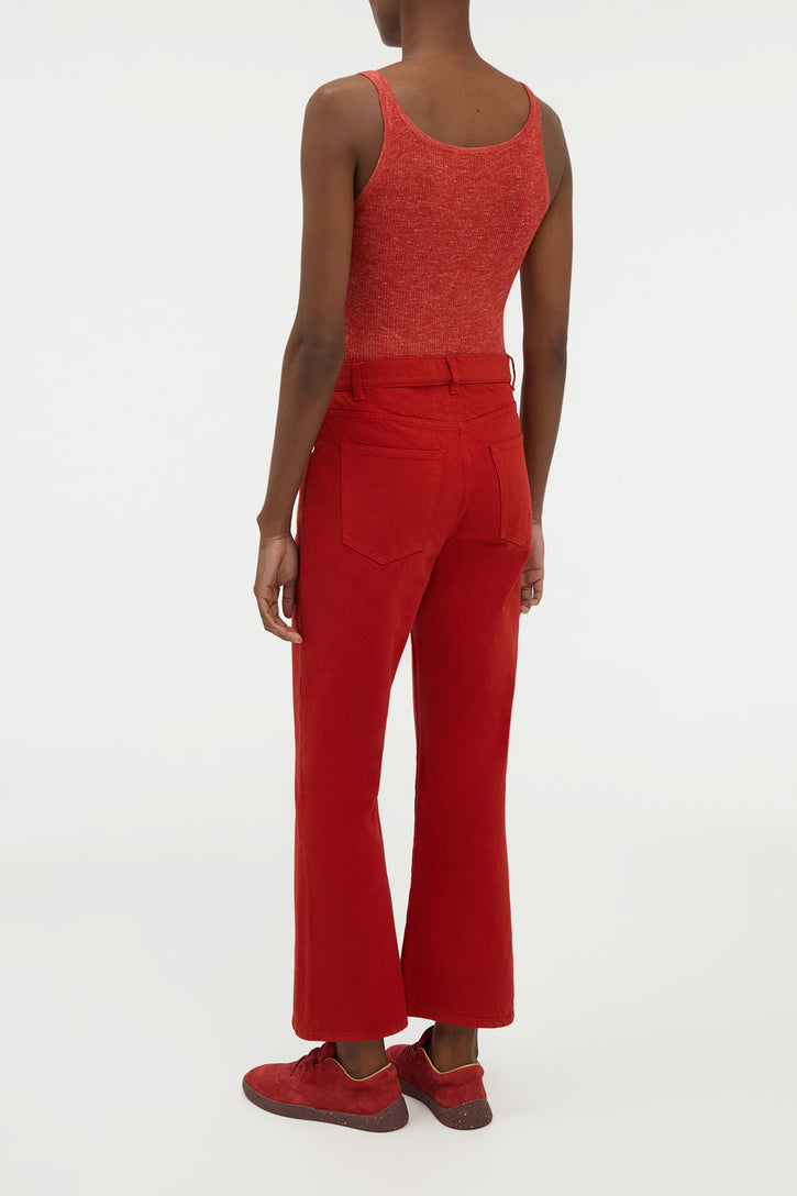 Cinxia Knit Tank Top in Antelope Orange Cashmere Silk with Hemp