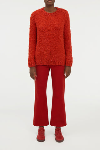 Orange Cashmere Lawrence Sweater - Front View On Model | Gabriela Hearst