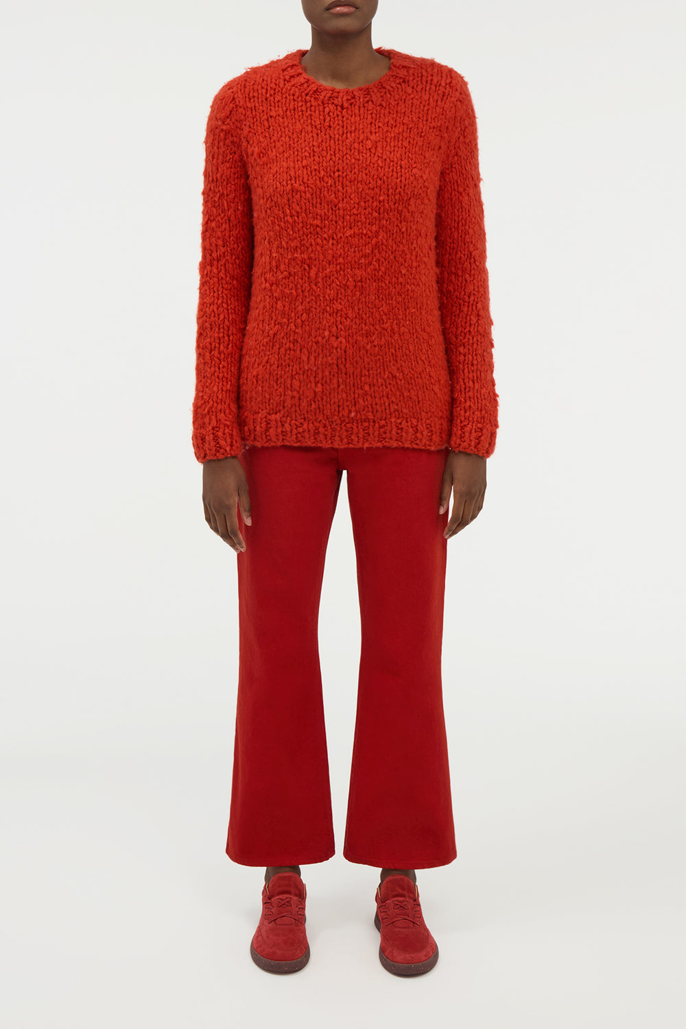 Lawrence Knit Sweater in Antelope Orange Welfat Cashmere