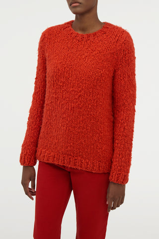 Antelope Orange Lawrence Cashmere Sweater - Three Quarter View | Gabriela Hearst