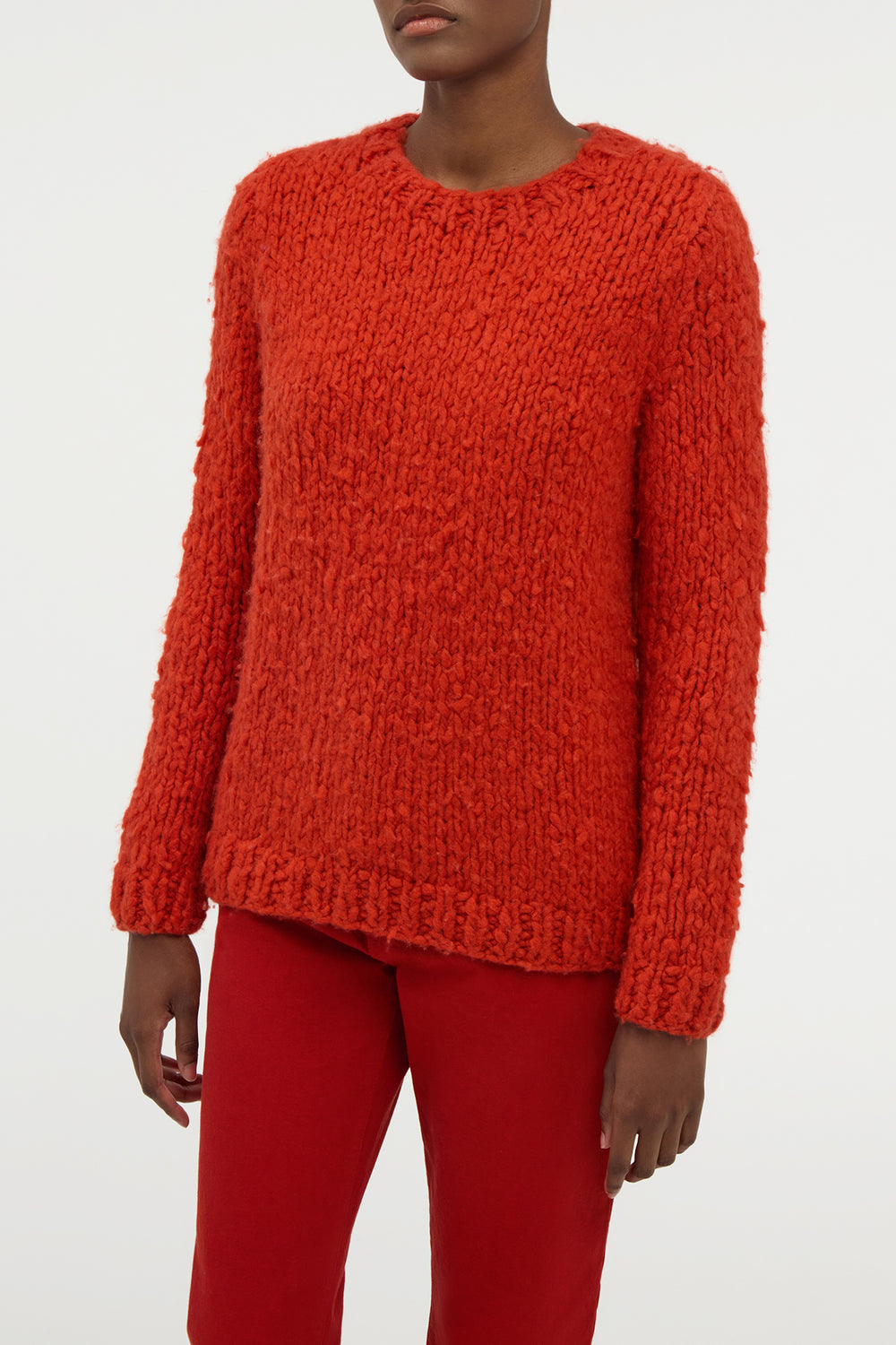 Lawrence Knit Sweater in Antelope Orange Welfat Cashmere