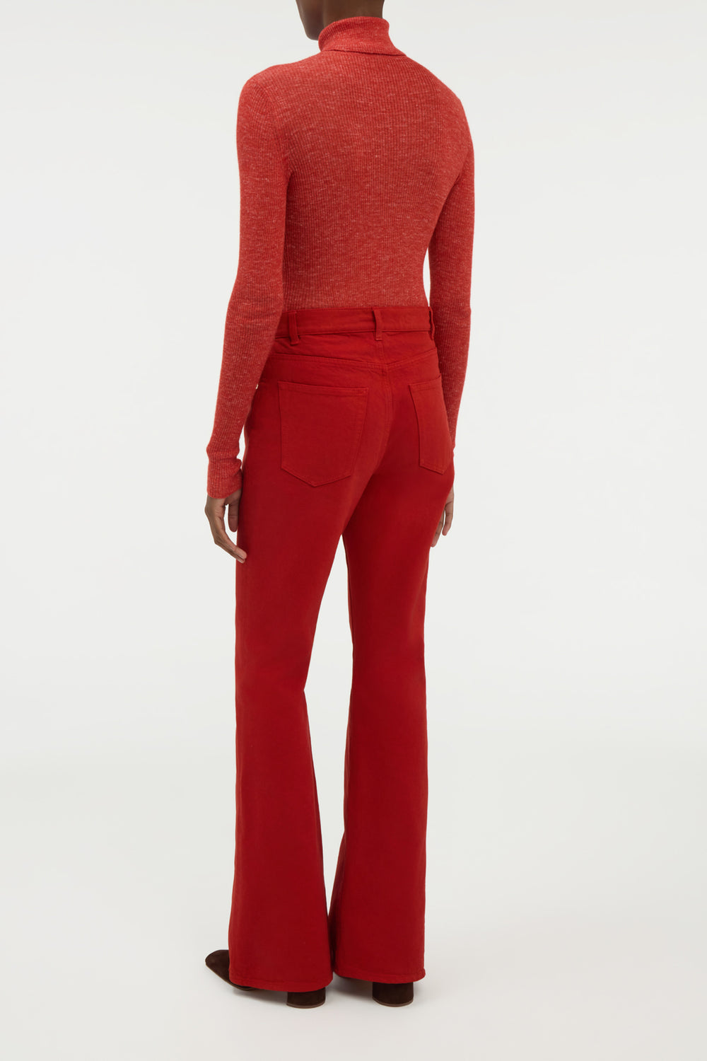 Aldona Knit Turtleneck in Antelope Orange Cashmere Silk with Hemp