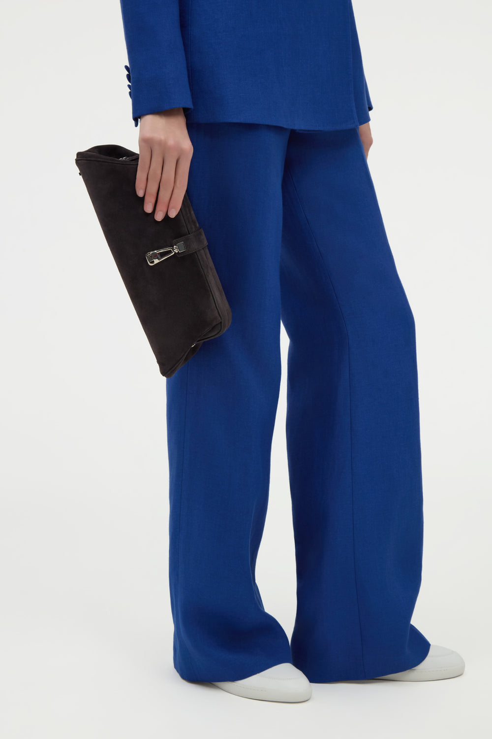 Vesta Flare Pant in Cobalt Linen Twill