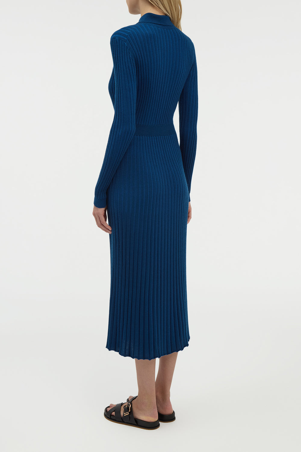 Ardor Knit Maxi Dress in Washed Denim Cashmere Silk