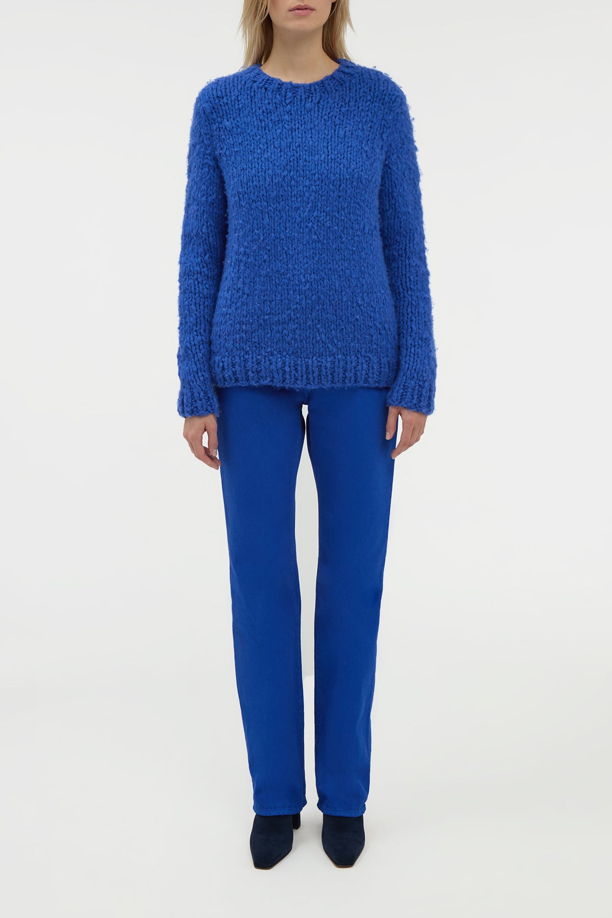 Lawrence Knit Sweater in Cobalt Welfat Cashmere