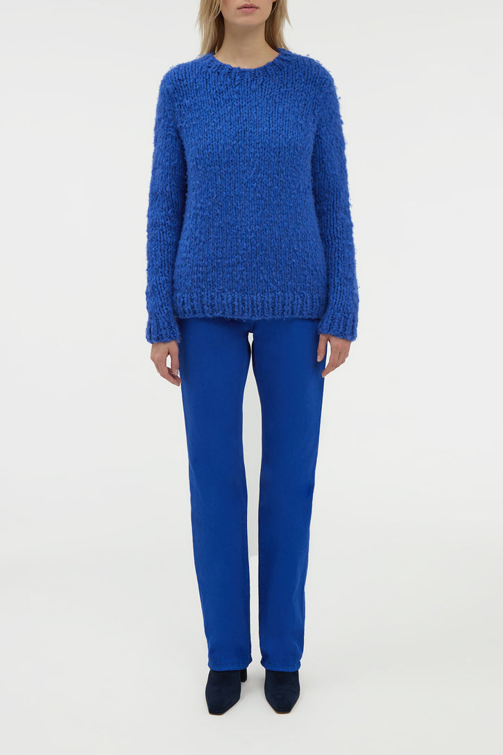 Lawrence Knit Sweater in Cobalt Welfat Cashmere