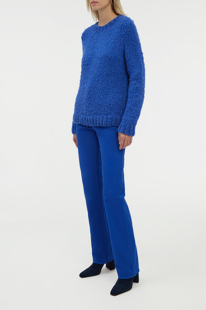 Lawrence Knit Sweater in Cobalt Welfat Cashmere