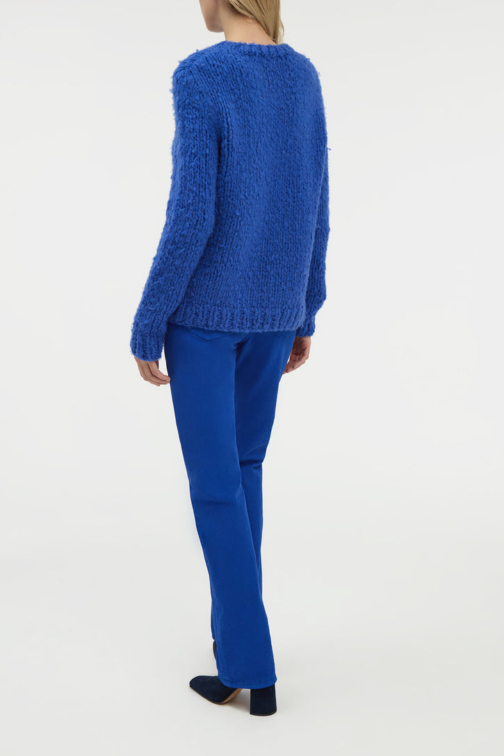 Lawrence Knit Sweater in Cobalt Welfat Cashmere