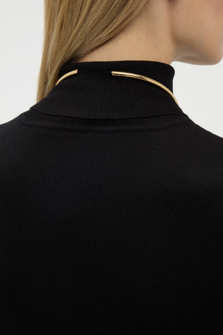 18K Yellow Gold Choker Necklace - On Model Back | Gabriela Hearst