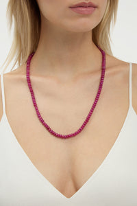 Beaded Necklace in Ruby (Large Beads)