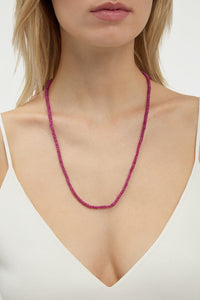 Beaded Necklace in Ruby (Small Beads)