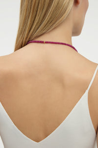 ルビーのビーズネックレス（小粒ビーズ）