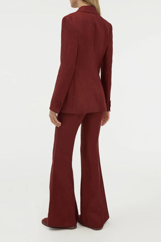 Burnt Sienna Linen Suit - Back View On Model | Gabriela Hearst