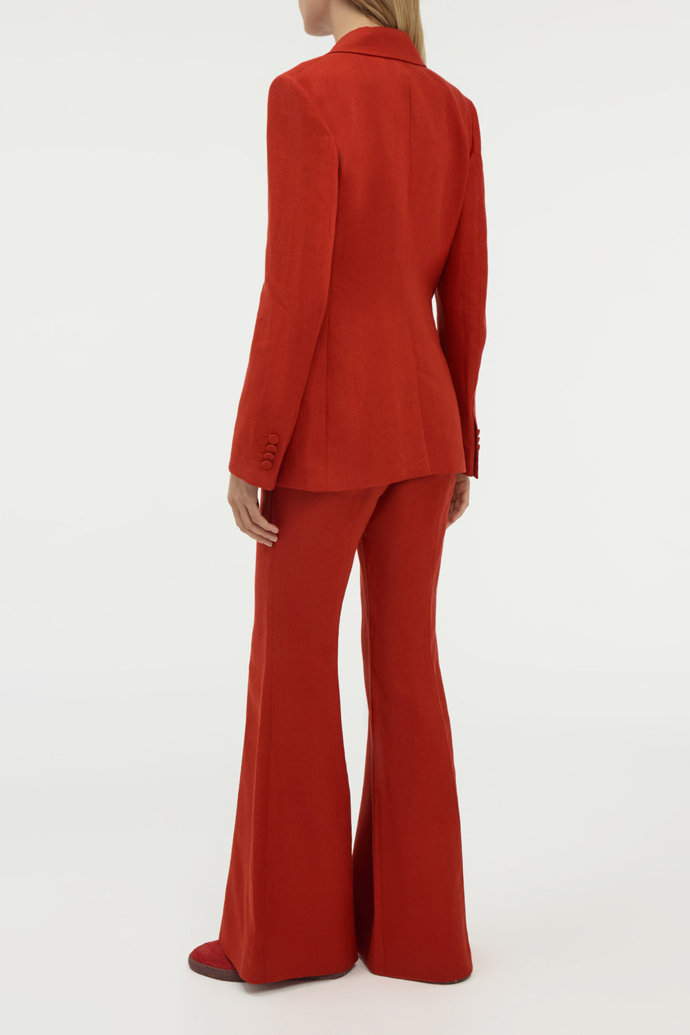 Rhein Flare Pant in Antelope Orange Linen Twill