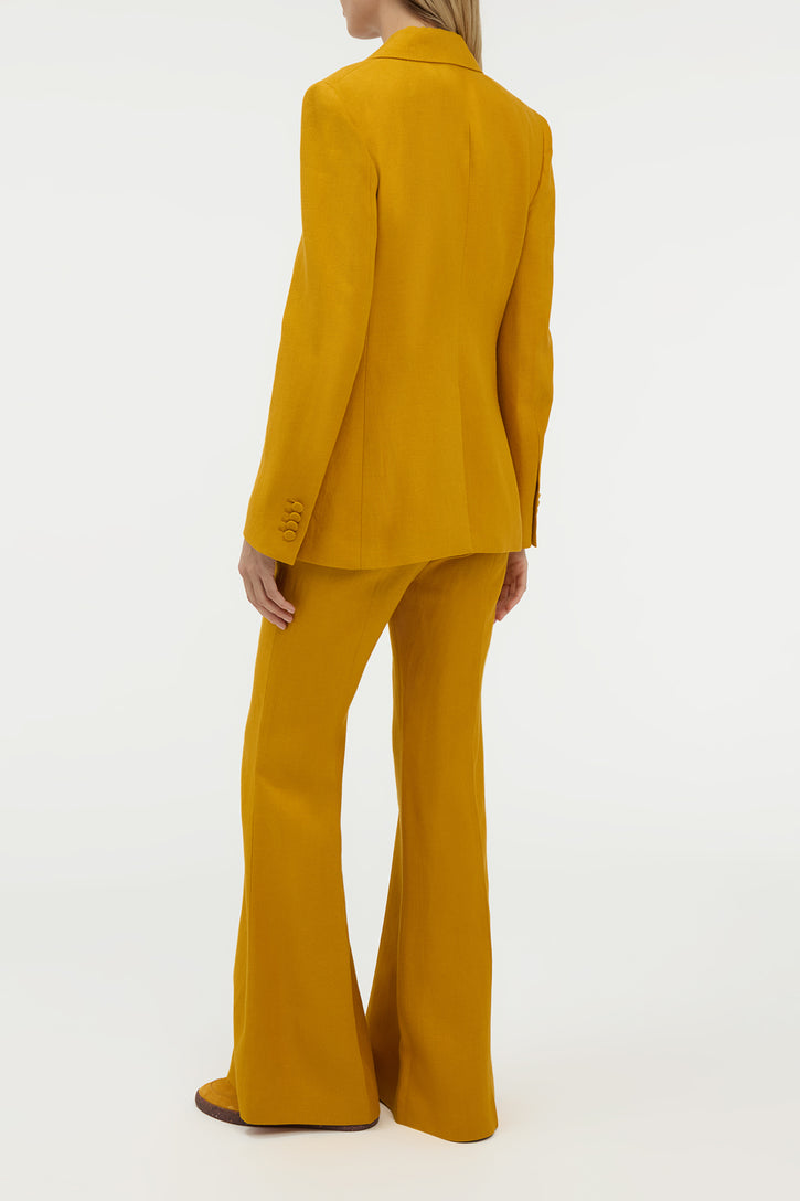 Rhein Flare Pant in Golden Birch Linen Twill