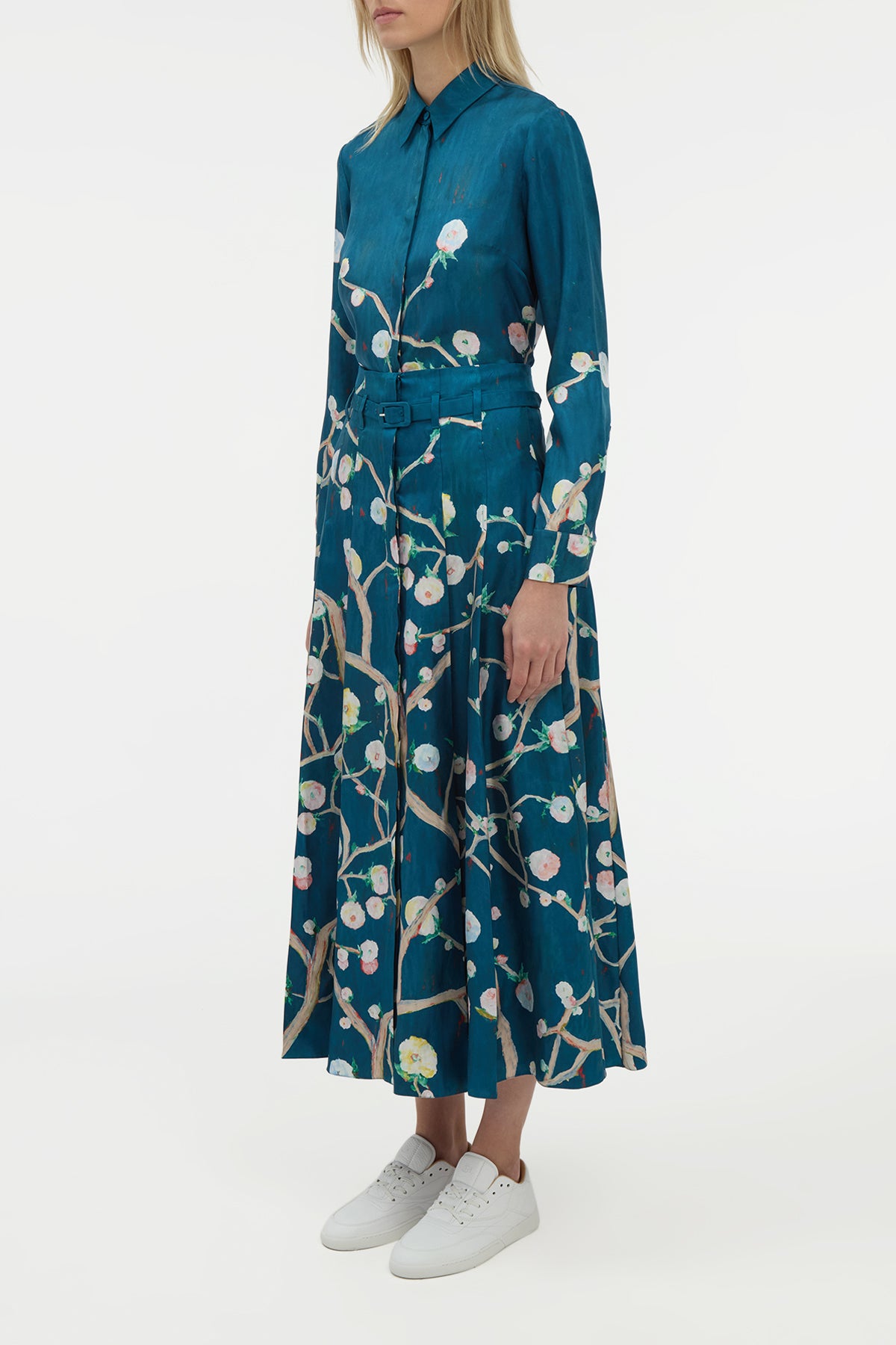 Henri Blouse in Blue Multi Printed Silk Twill