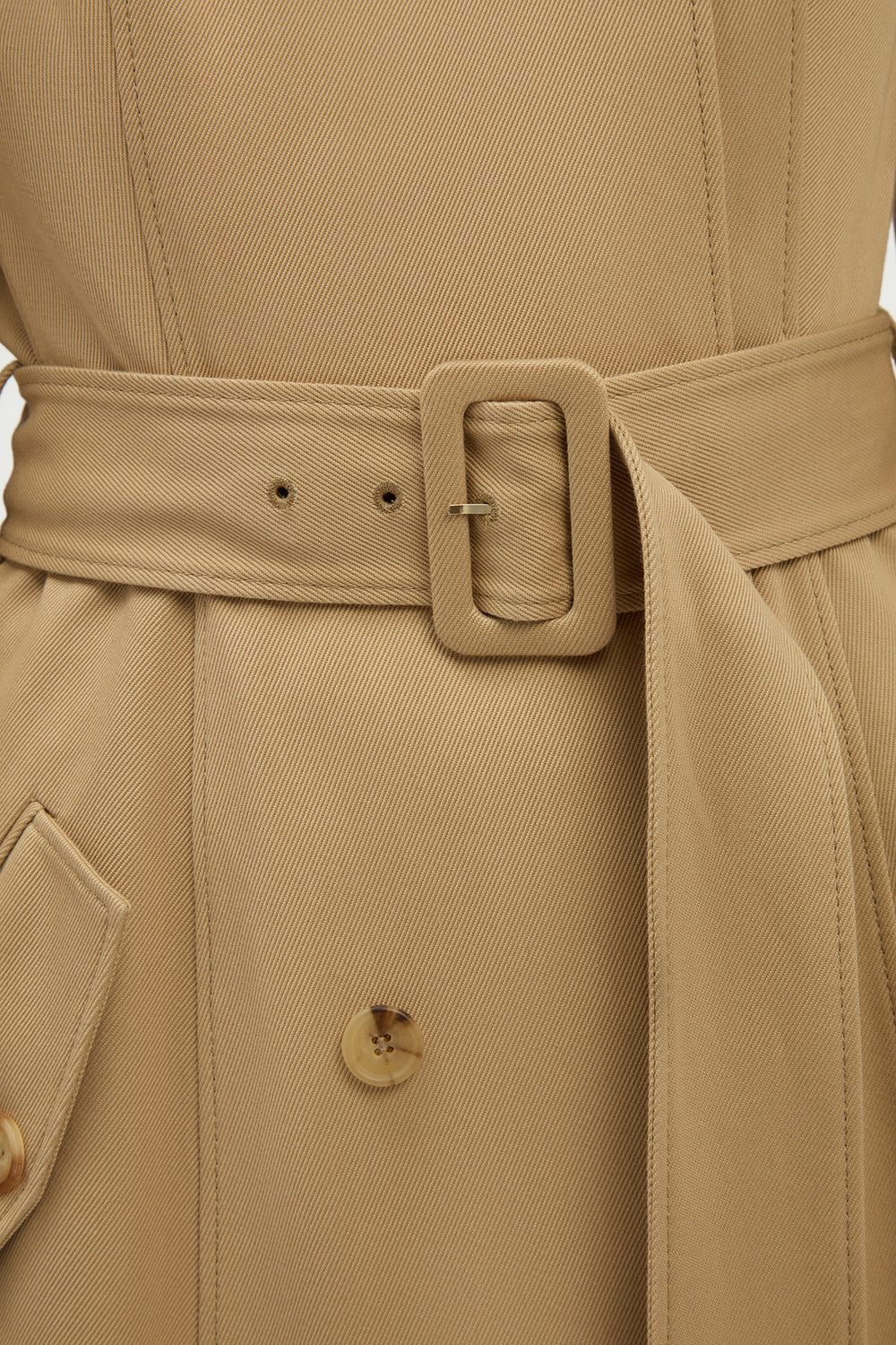 Benedict Trench Coat in Camel Sea Island Cotton Twill