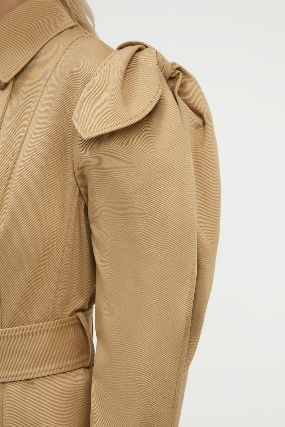 Benedict Trench Coat in Camel Sea Island Cotton Twill
