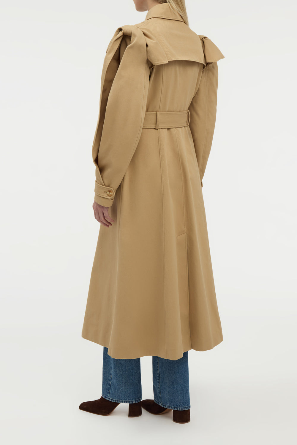 Benedict Trench Coat in Camel Sea Island Cotton Twill