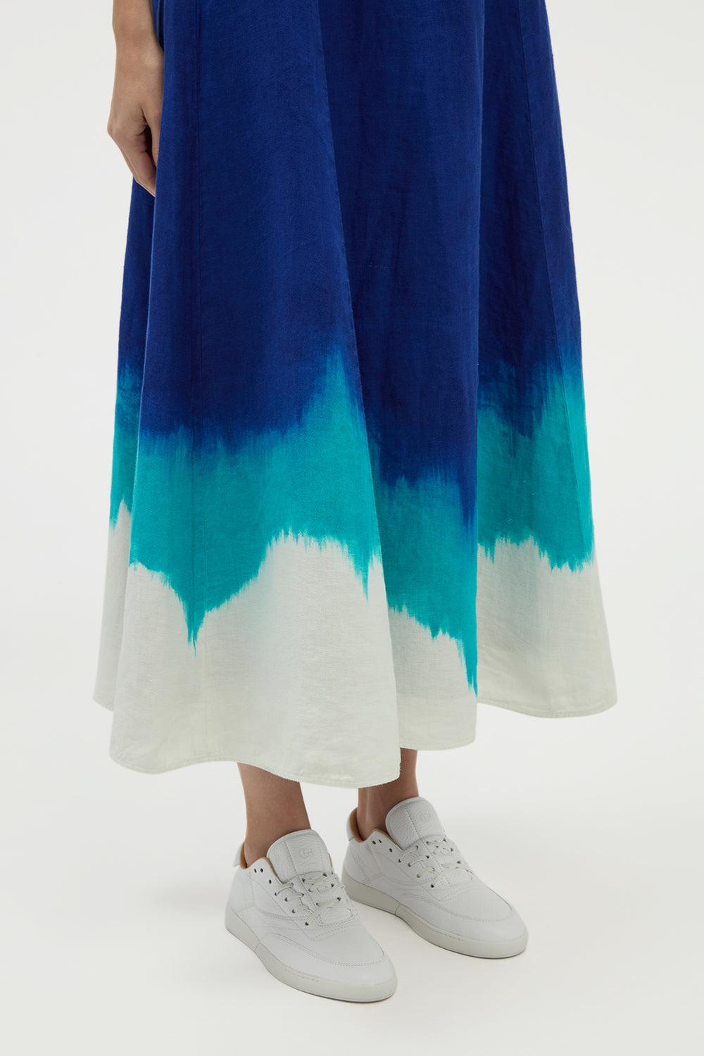 アレッシア マキシドレス コバルトマルチリネンツイル