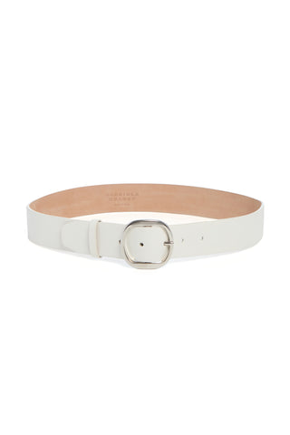 Elster Buckle Belt in Ivory Leather