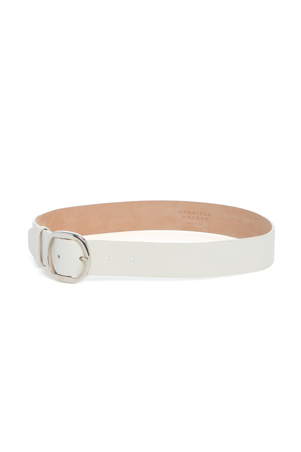 Elster Buckle Belt in Ivory Leather