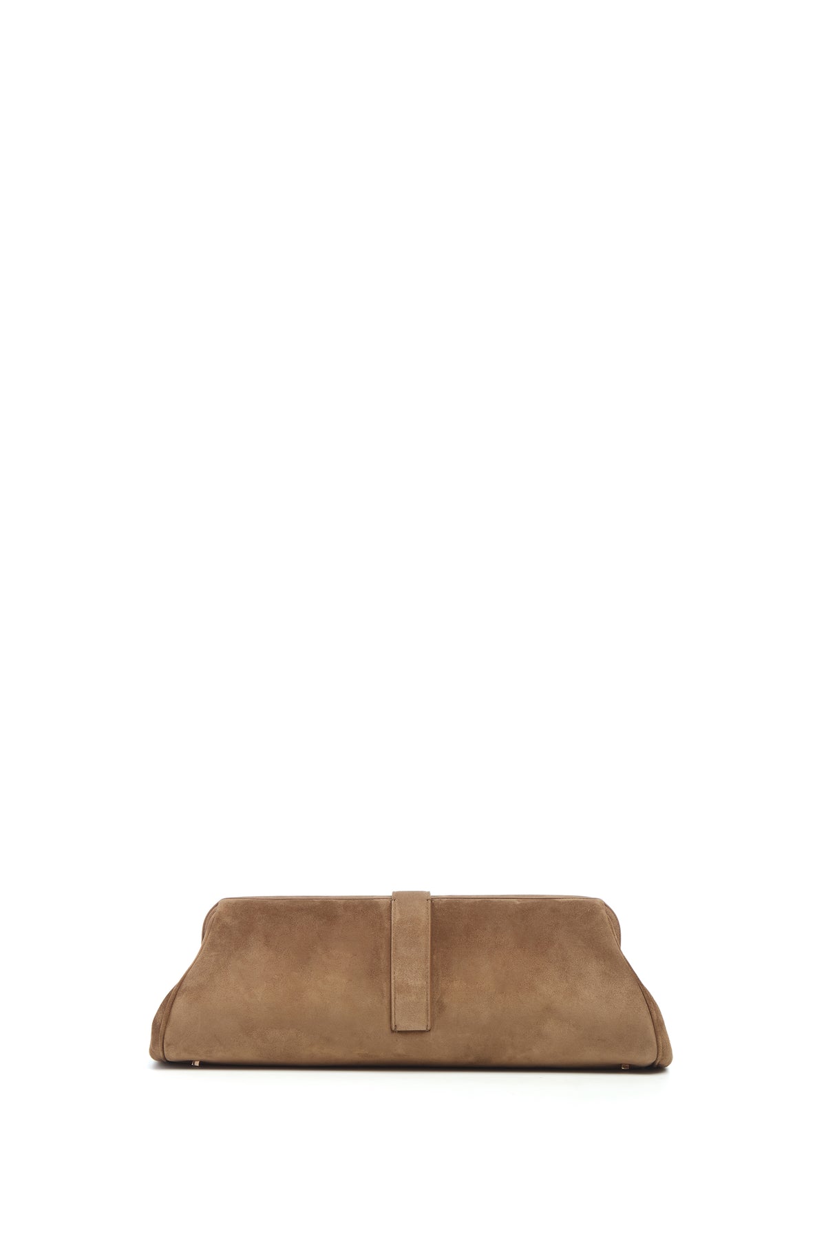 Paola Clutch in Dark Sand Suede