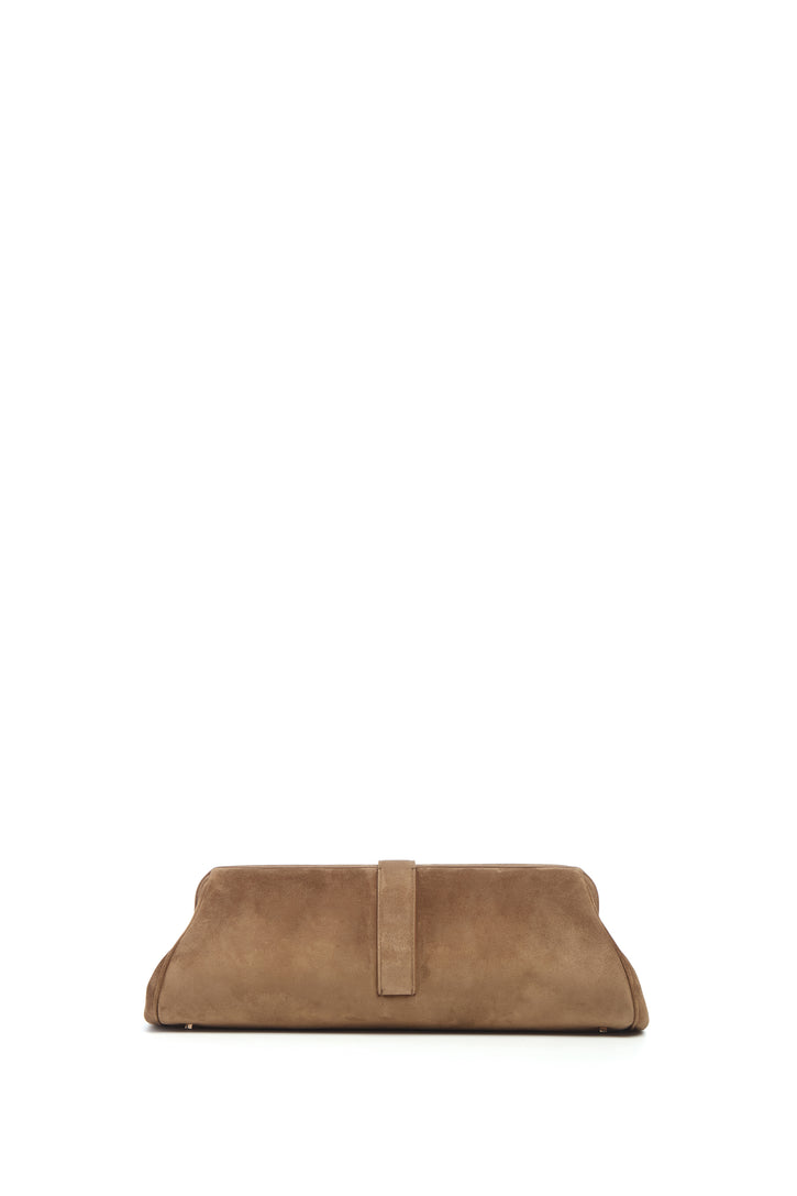Paola Clutch in Dark Sand Suede