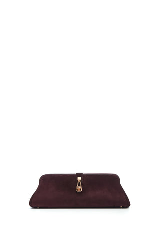 Paola Clutch in Bordeaux Suede