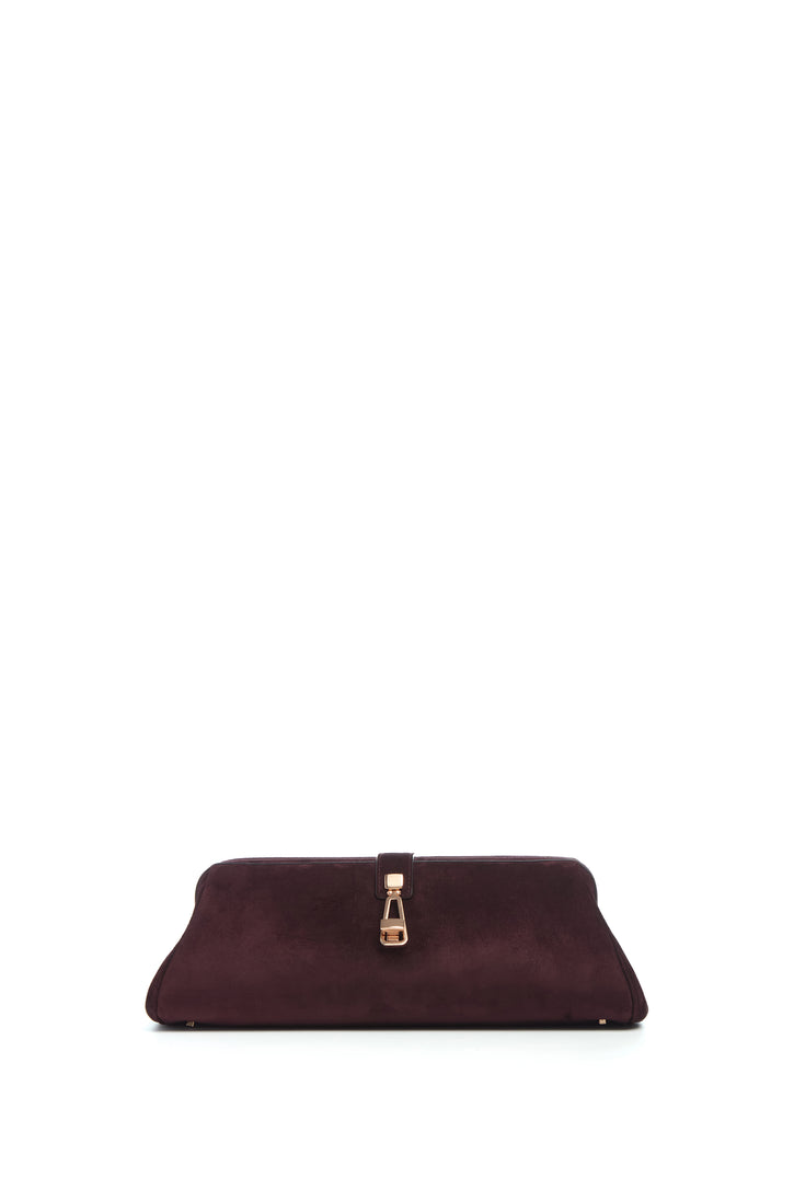 Paola Clutch in Bordeaux Suede