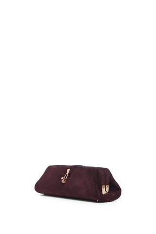 Paola Clutch in Bordeaux Suede